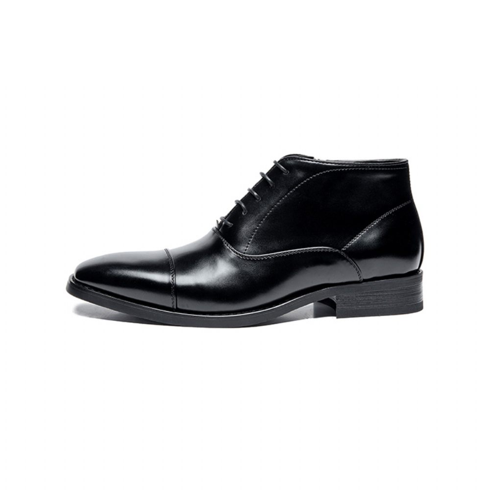 Martin Bottes Chaussures Formelles Pour Hommes À Lacets Et Fermeture Éclair Latérale - Noir